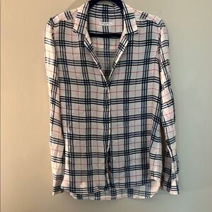 Equipment Checkered Button-Down Shirt - Black, White, Pink
